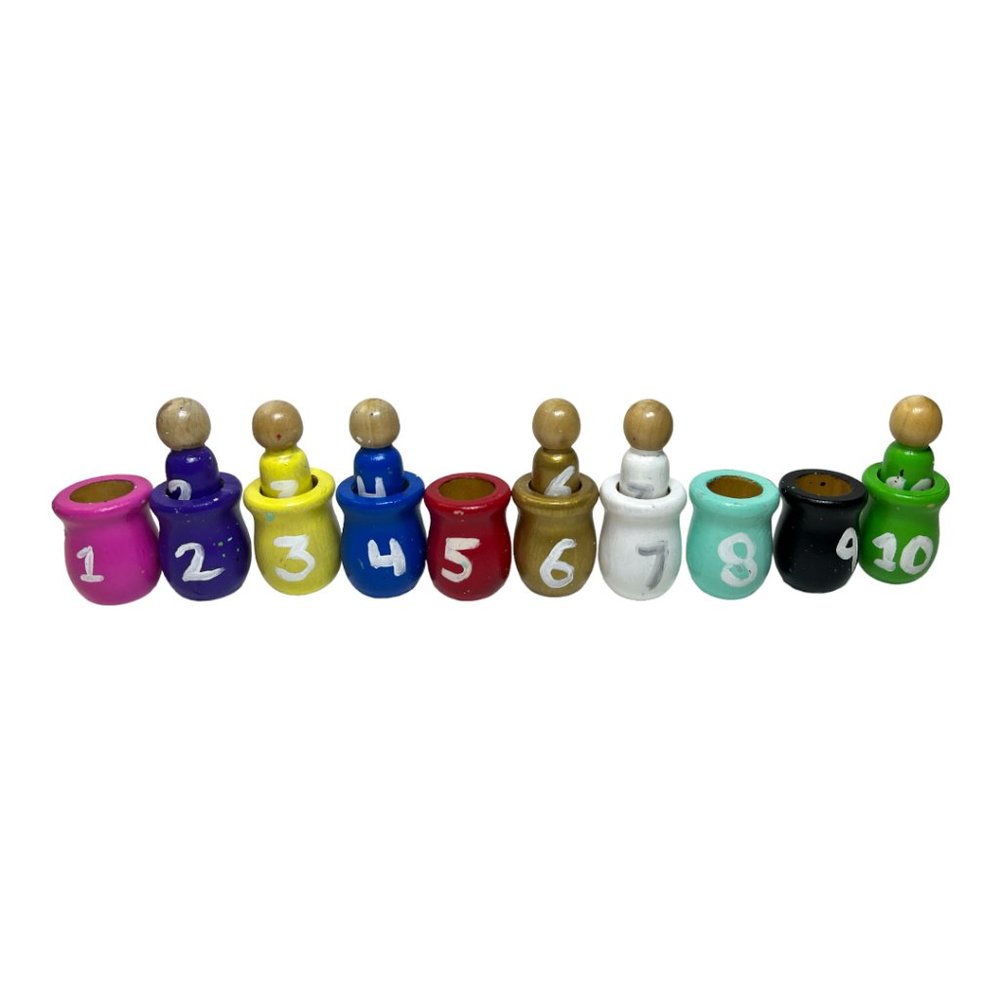 Wooden Nesting Peg Cups and Dolls